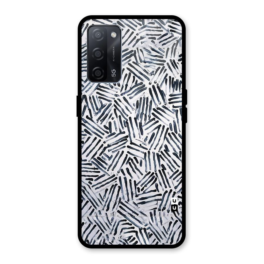 Black Tiny Uneven Glass Back Case for Oppo A53s 5G
