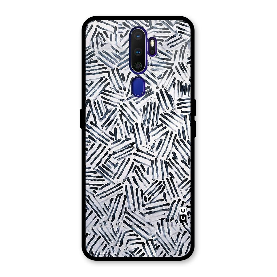 Black Tiny Uneven Glass Back Case for Oppo A9 (2020)