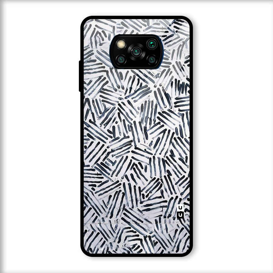 Black Tiny Uneven Glass Back Case for Poco X3
