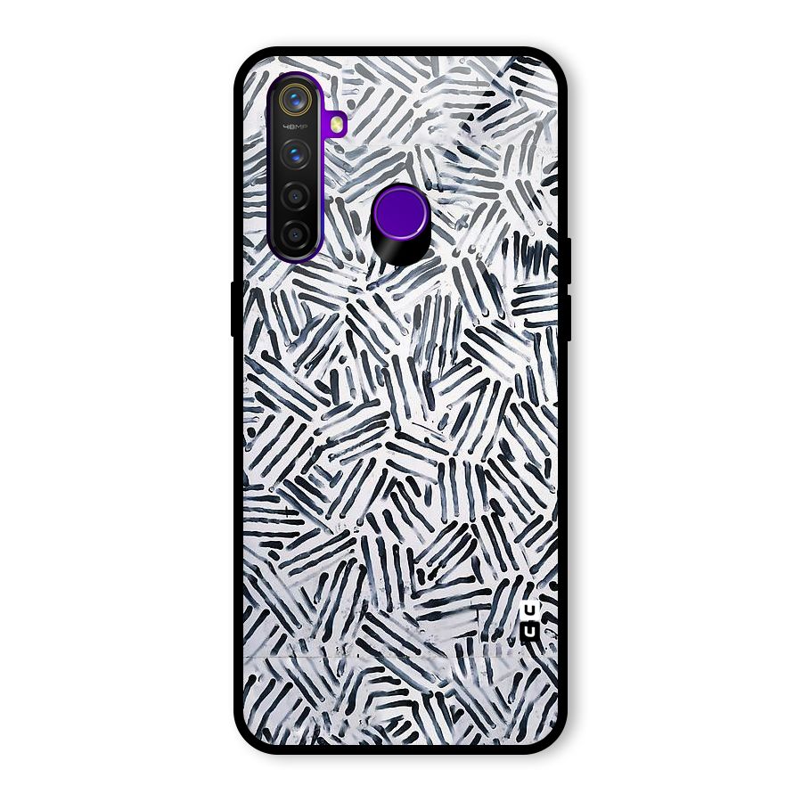 Black Tiny Uneven Glass Back Case for Realme 5 Pro