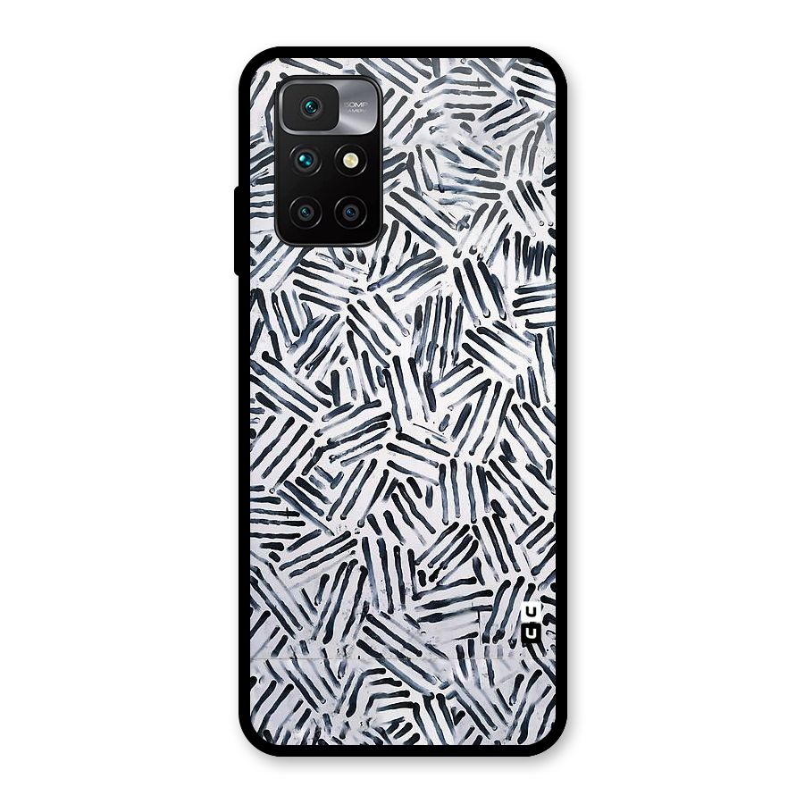 Black Tiny Uneven Glass Back Case for Redmi 10 Prime