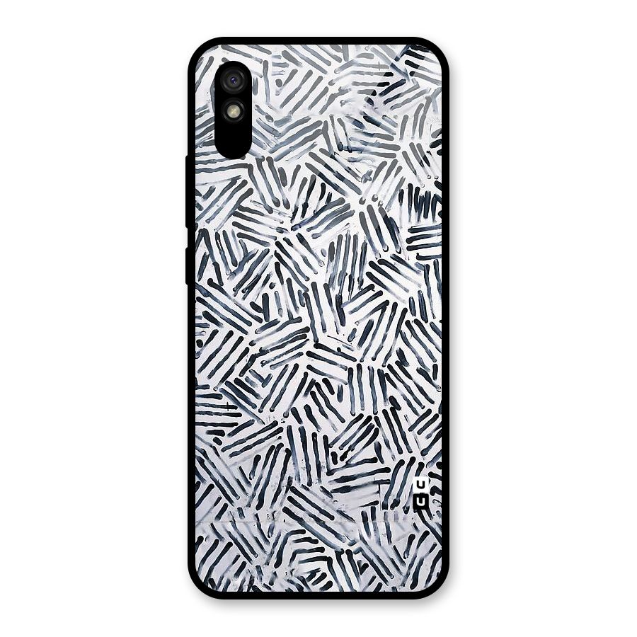Black Tiny Uneven Glass Back Case for Redmi 9A