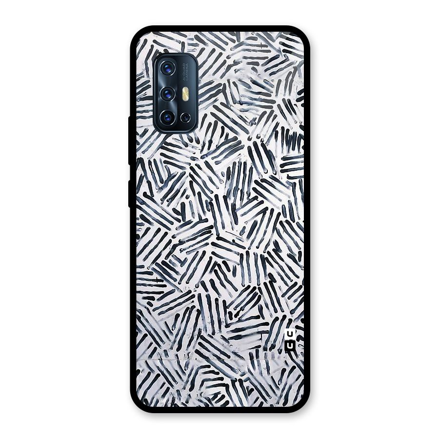 Black Tiny Uneven Glass Back Case for Vivo V17
