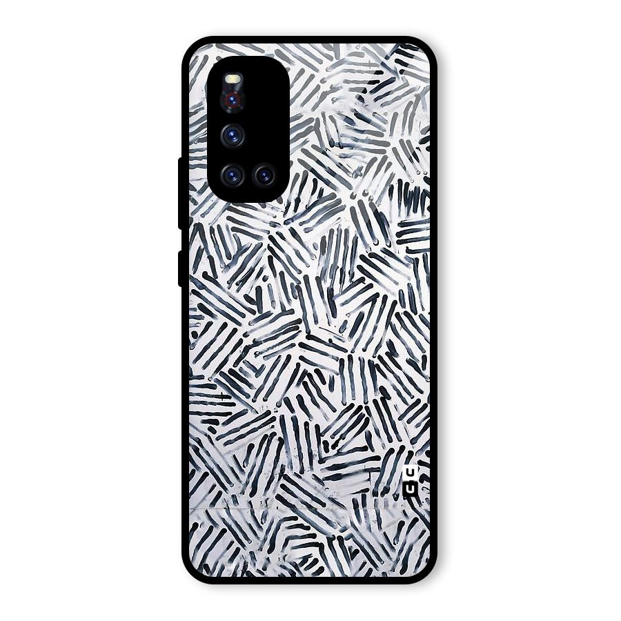 Black Tiny Uneven Glass Back Case for Vivo V19