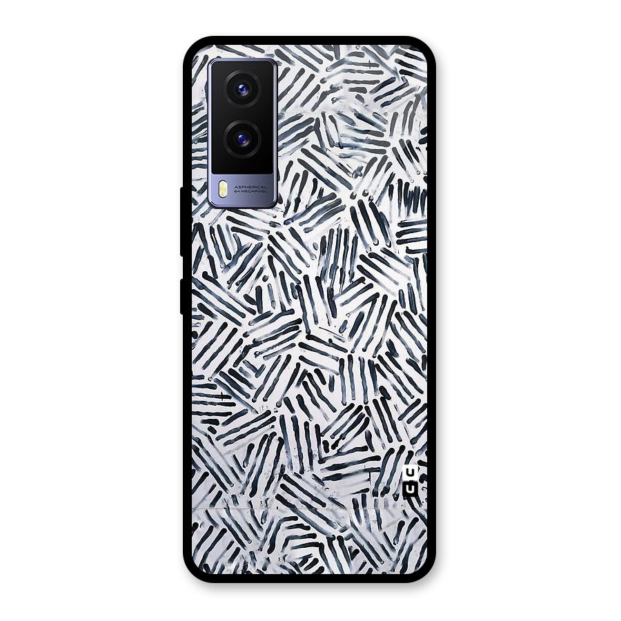 Black Tiny Uneven Glass Back Case for Vivo V21e 5G