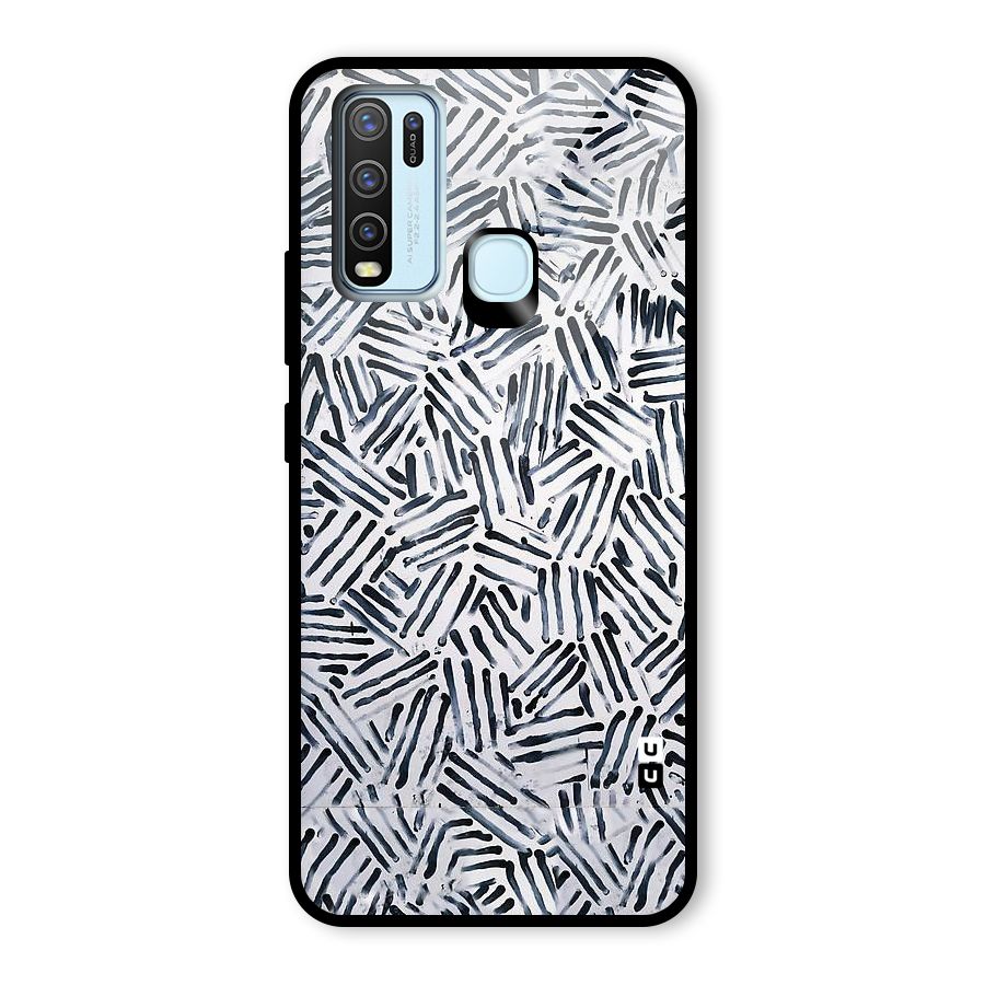 Black Tiny Uneven Glass Back Case for Vivo Y50
