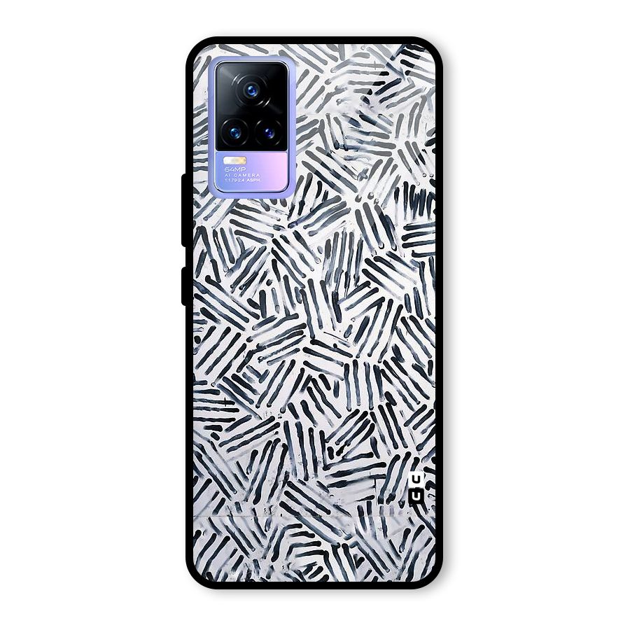 Black Tiny Uneven Glass Back Case for Vivo Y73
