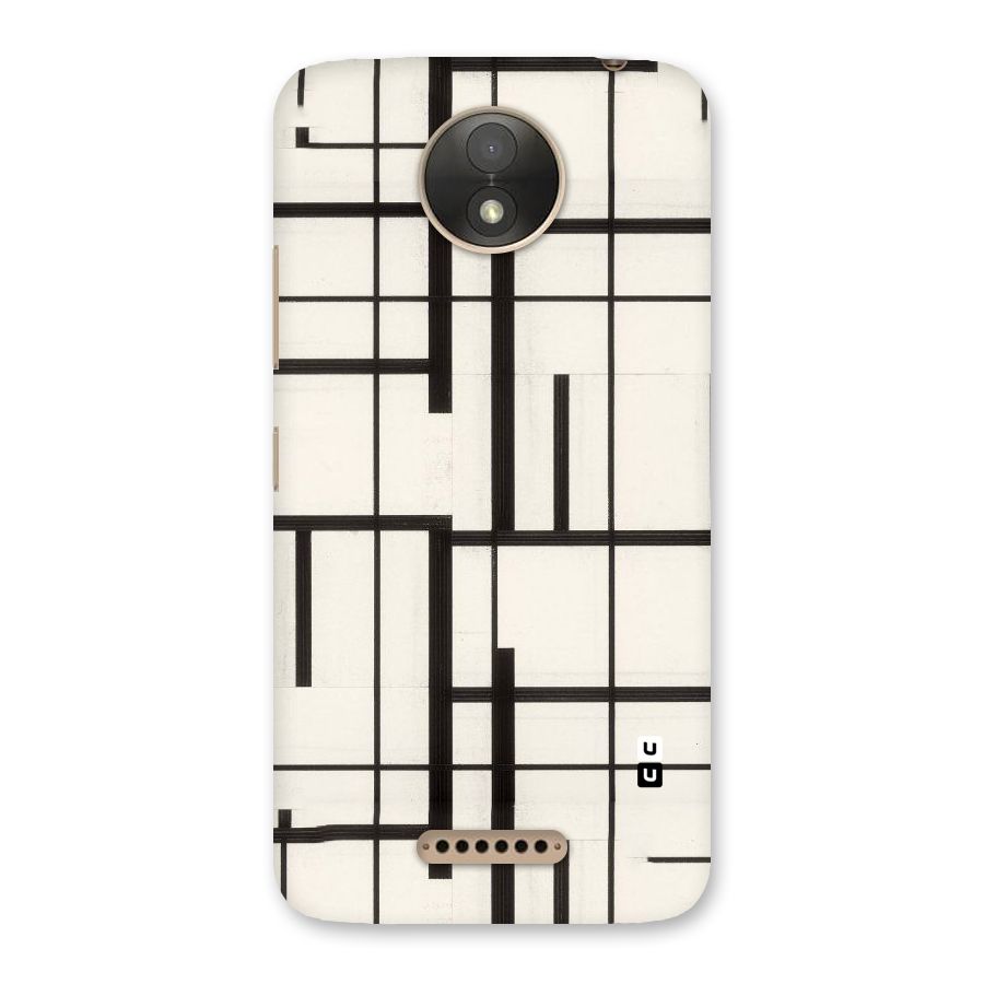 Black Unsymmetry Back Case for Moto C Plus