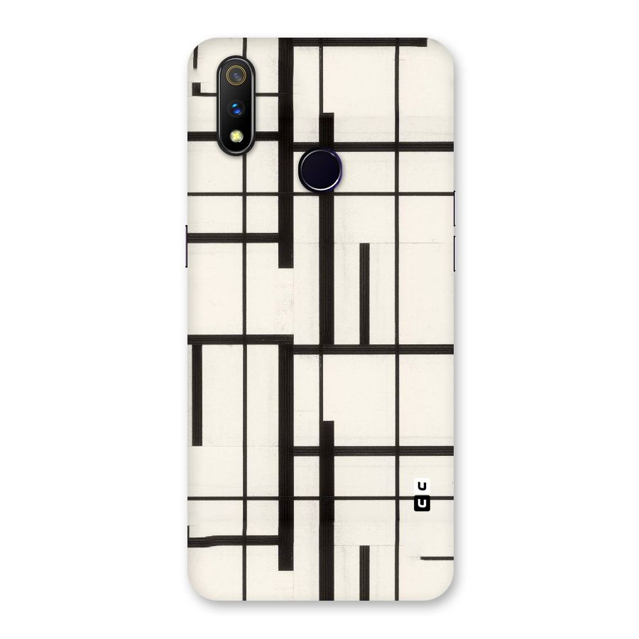 Black Unsymmetry Back Case for Realme 3 Pro