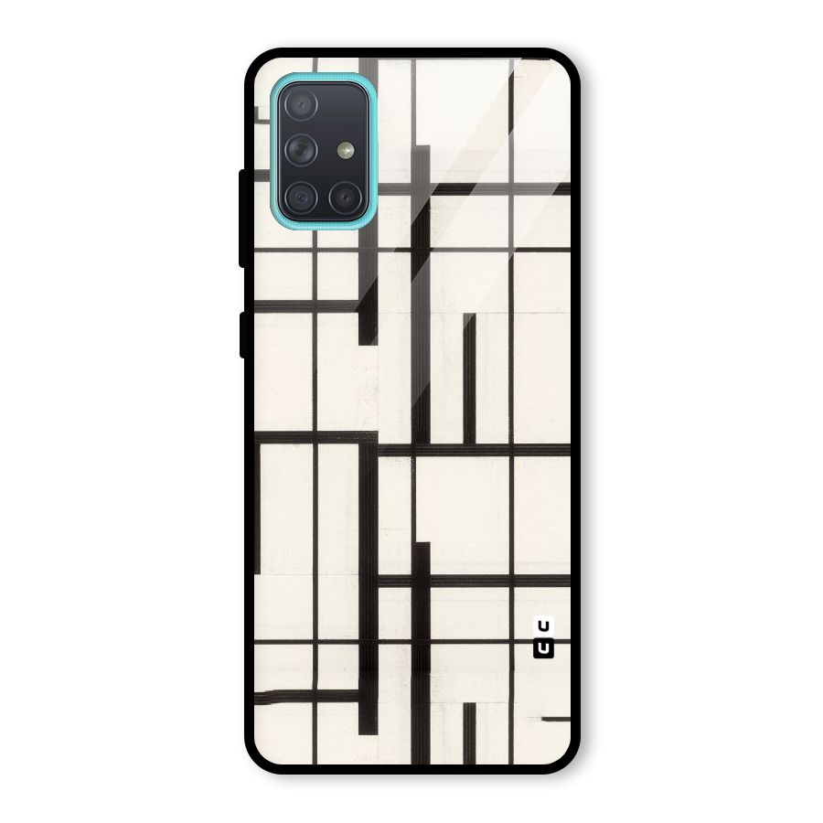 Black Unsymmetry Glass Back Case for Galaxy A71