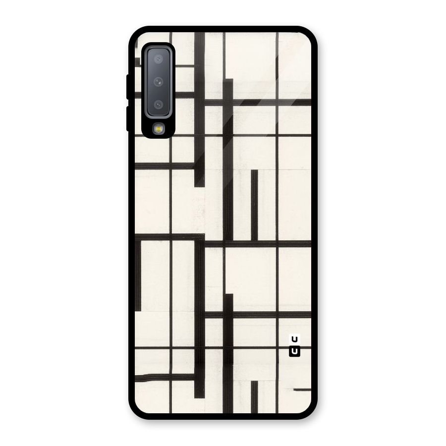 Black Unsymmetry Glass Back Case for Galaxy A7 (2018)