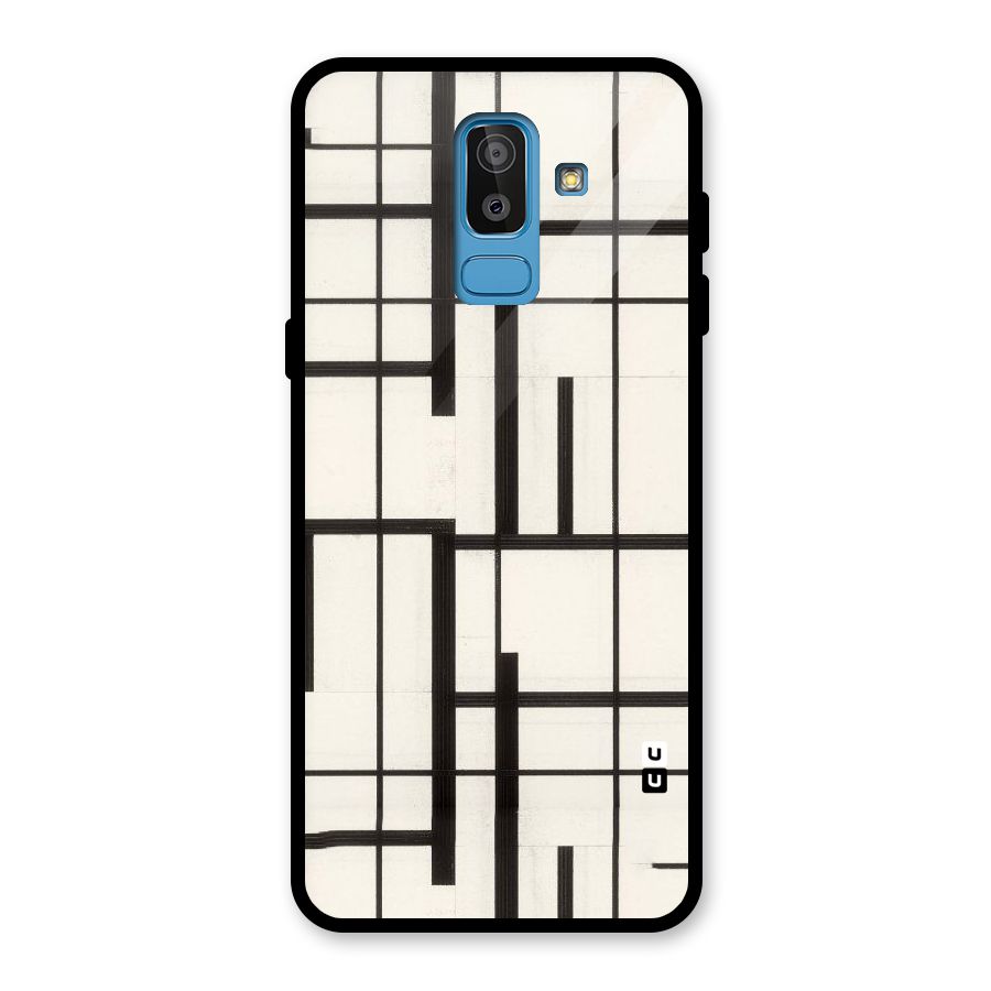 Black Unsymmetry Glass Back Case for Galaxy J8
