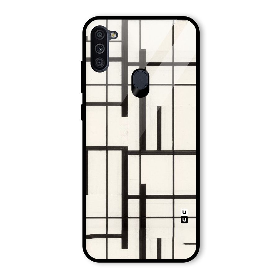 Black Unsymmetry Glass Back Case for Galaxy M11
