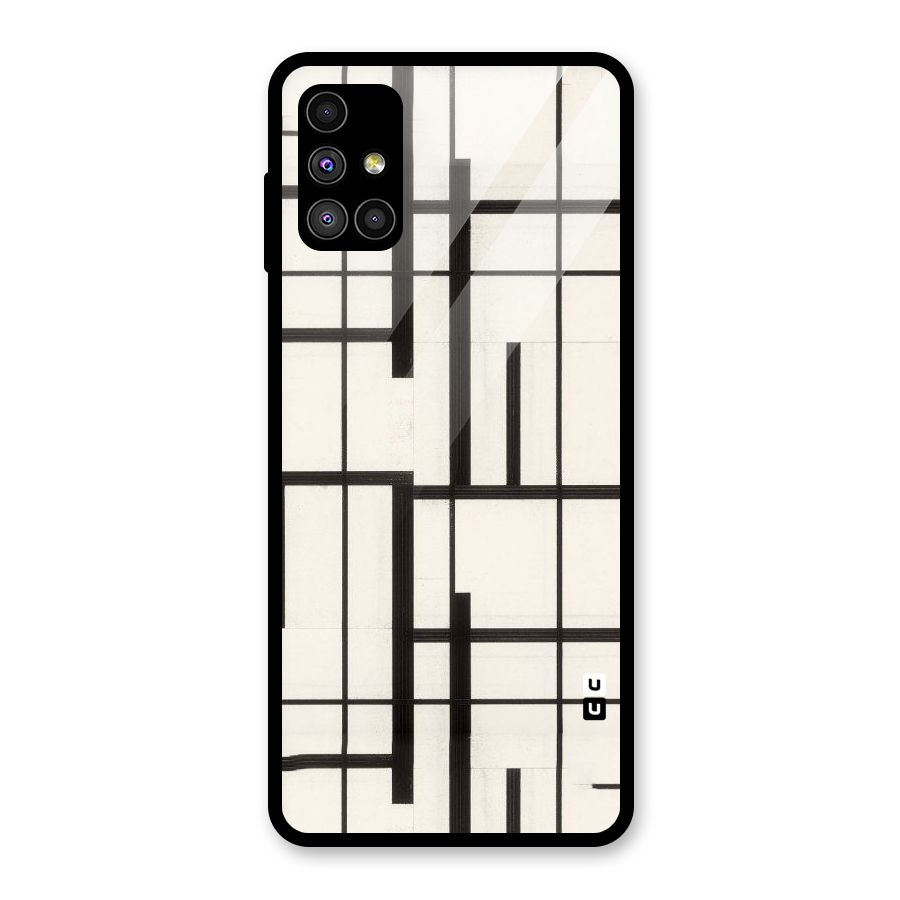 Black Unsymmetry Glass Back Case for Galaxy M51