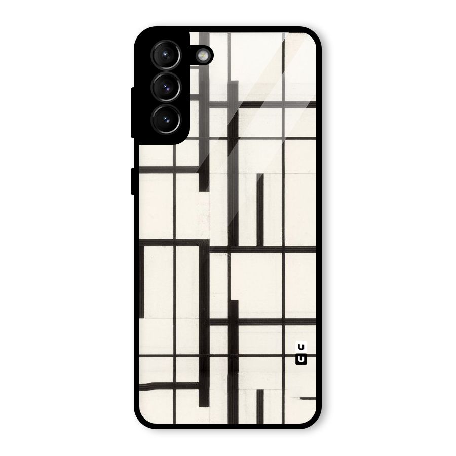 Black Unsymmetry Glass Back Case for Galaxy S21 Plus