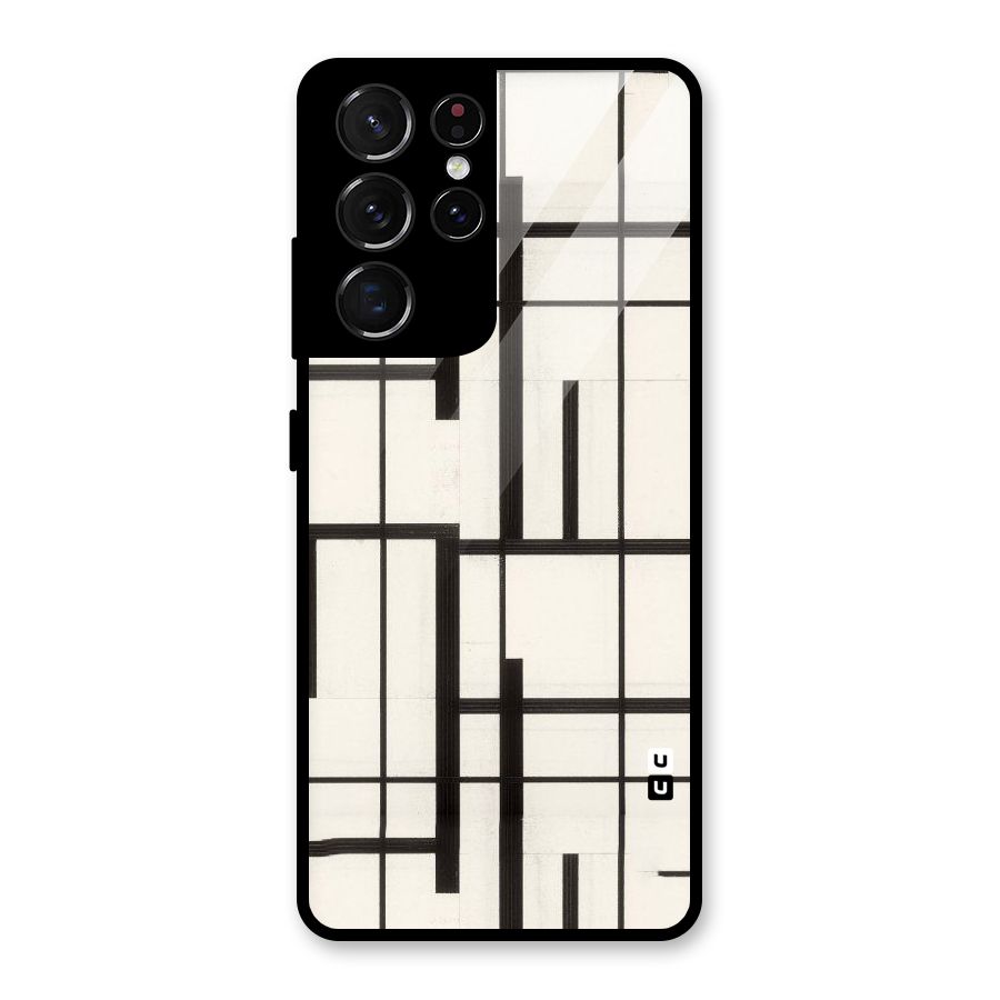 Black Unsymmetry Glass Back Case for Galaxy S21 Ultra 5G