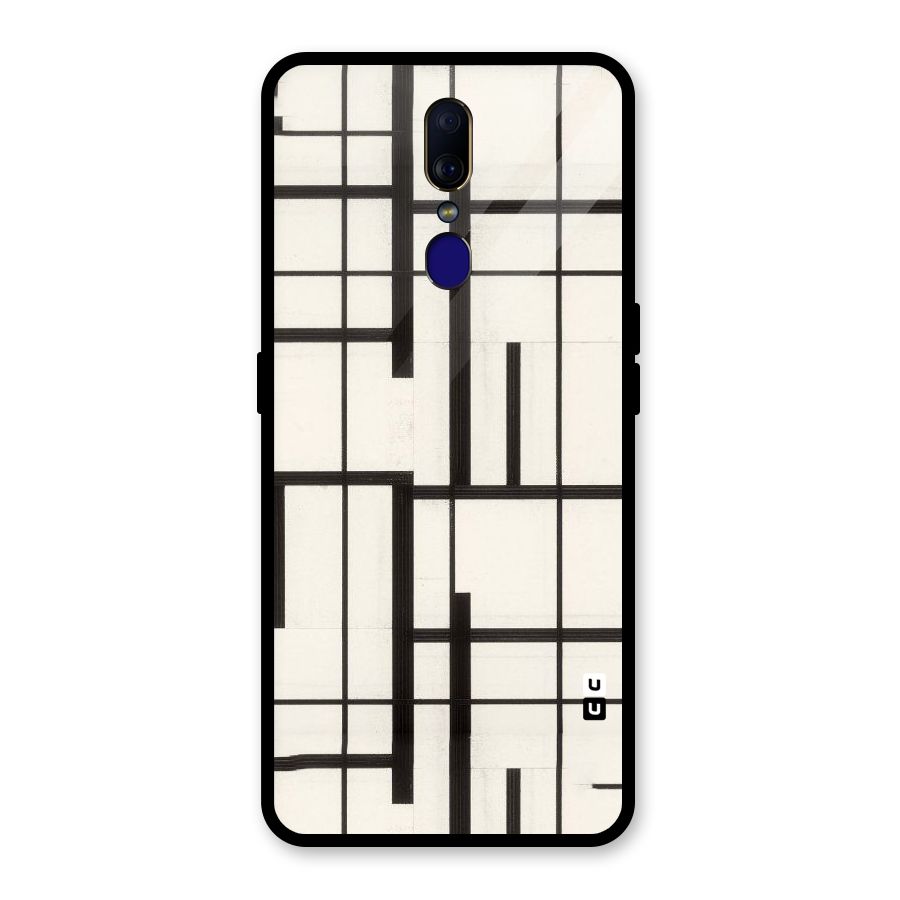 Black Unsymmetry Glass Back Case for Oppo F11