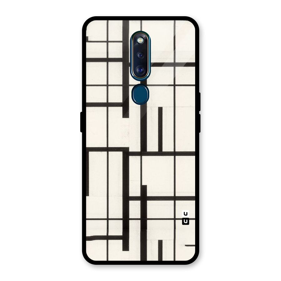 Black Unsymmetry Glass Back Case for Oppo F11 Pro