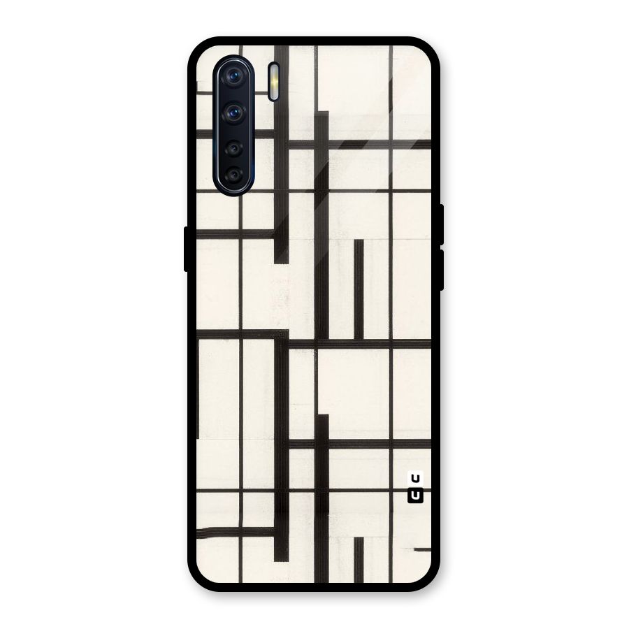 Black Unsymmetry Glass Back Case for Oppo F15