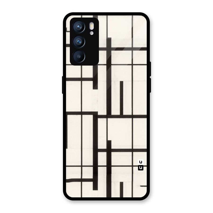 Black Unsymmetry Glass Back Case for Oppo Reno6 5G