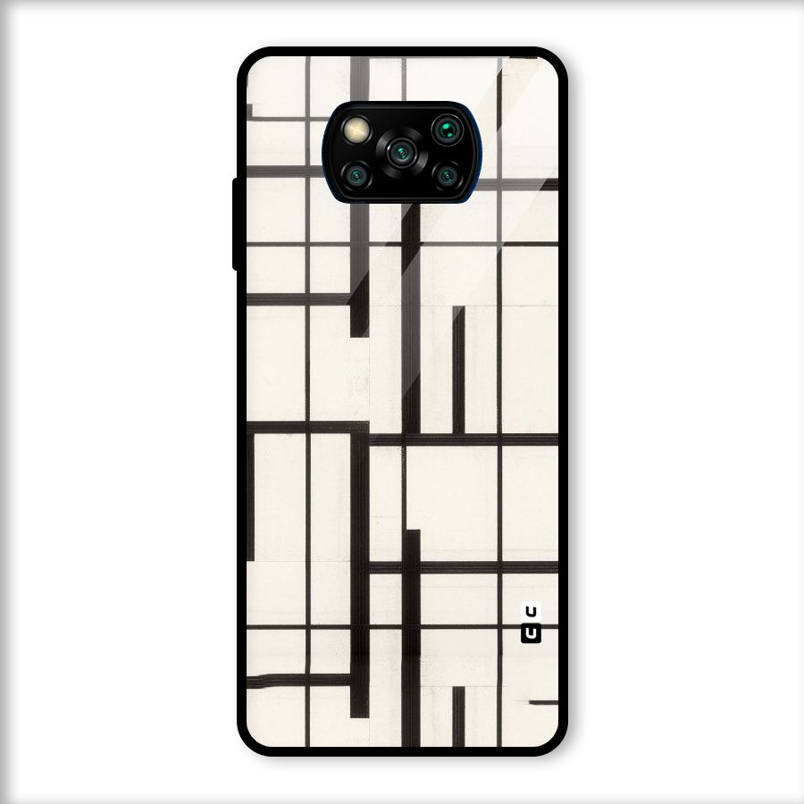 Black Unsymmetry Glass Back Case for Poco X3