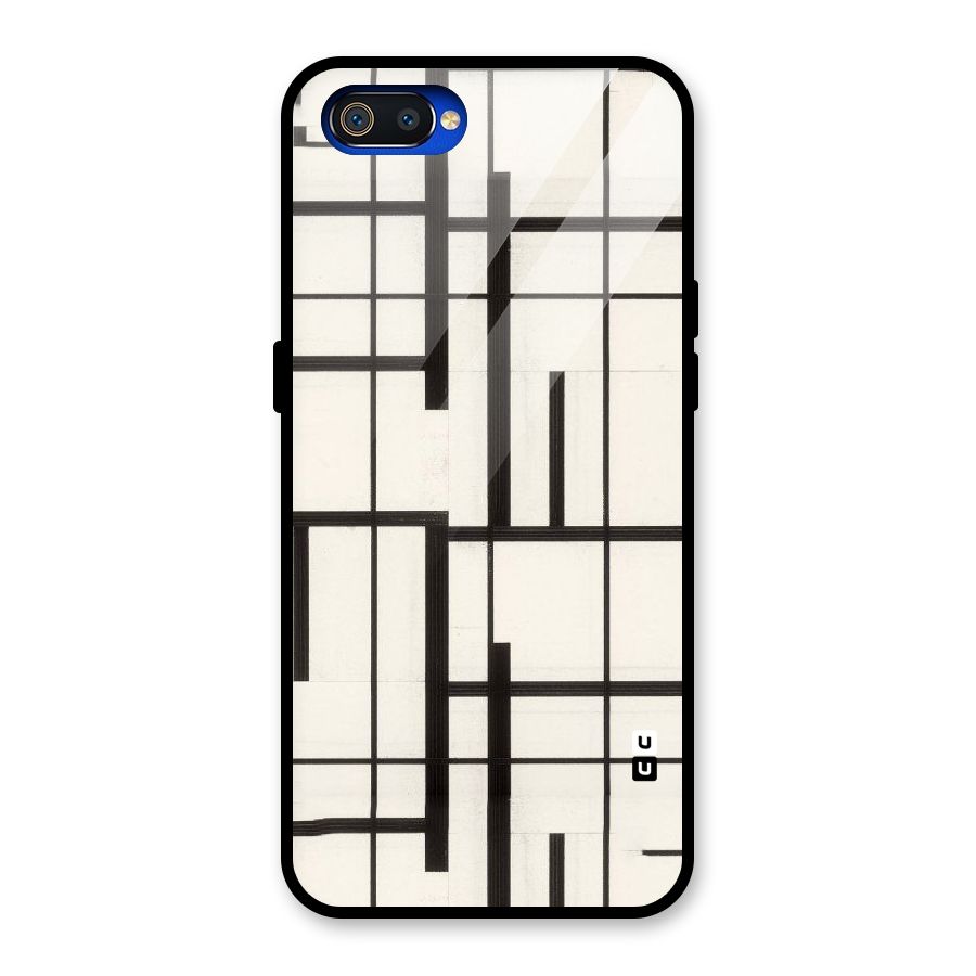 Black Unsymmetry Glass Back Case for Realme C2
