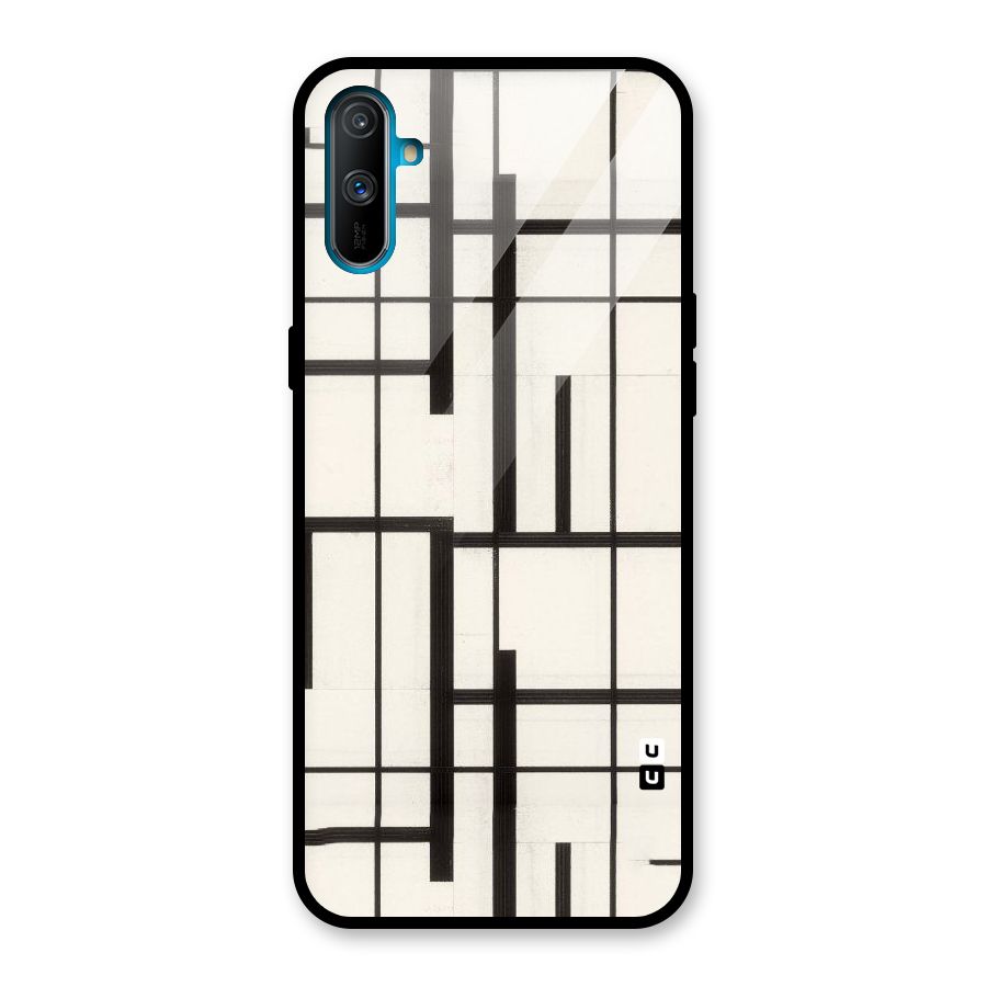 Black Unsymmetry Glass Back Case for Realme C3