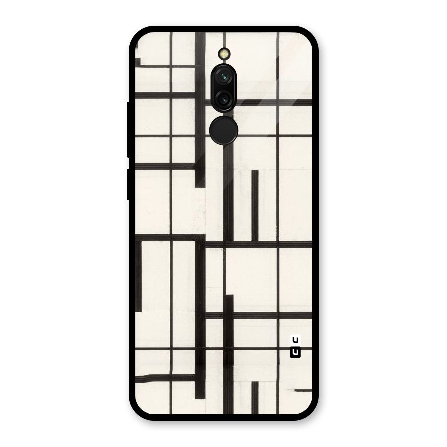 Black Unsymmetry Glass Back Case for Redmi 8
