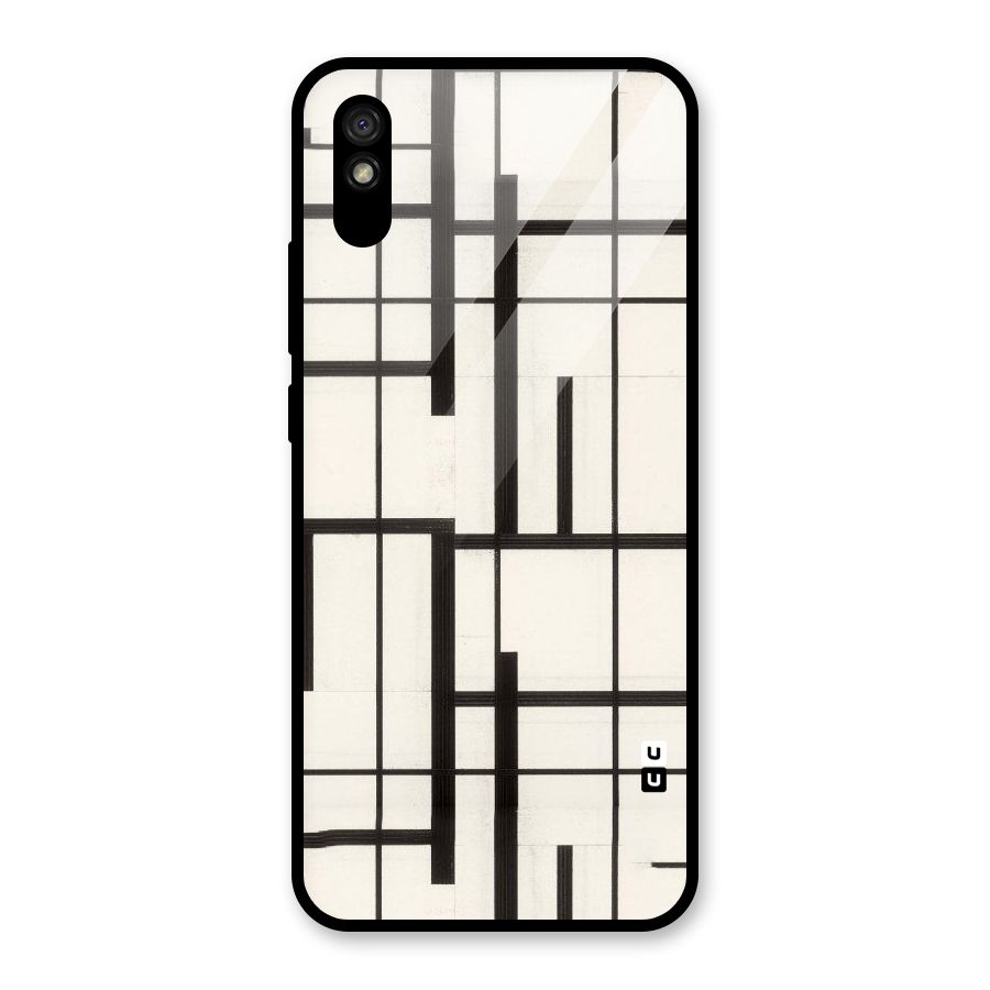 Black Unsymmetry Glass Back Case for Redmi 9A