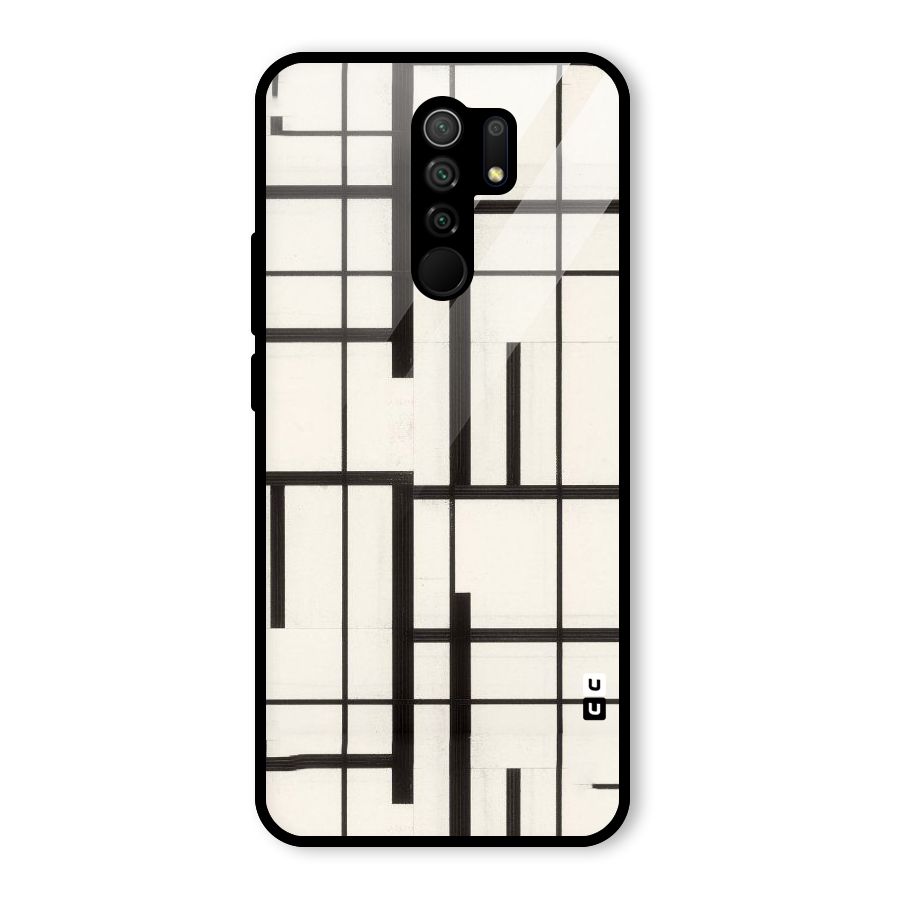 Black Unsymmetry Glass Back Case for Redmi 9 Prime