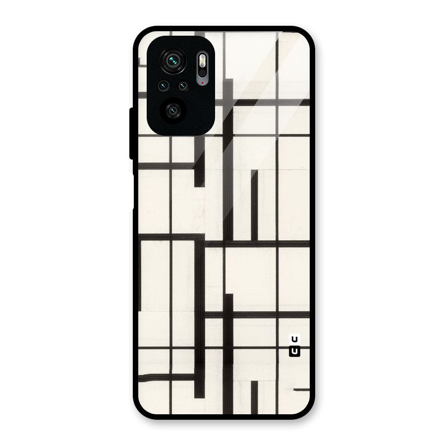 Black Unsymmetry Glass Back Case for Redmi Note 10S