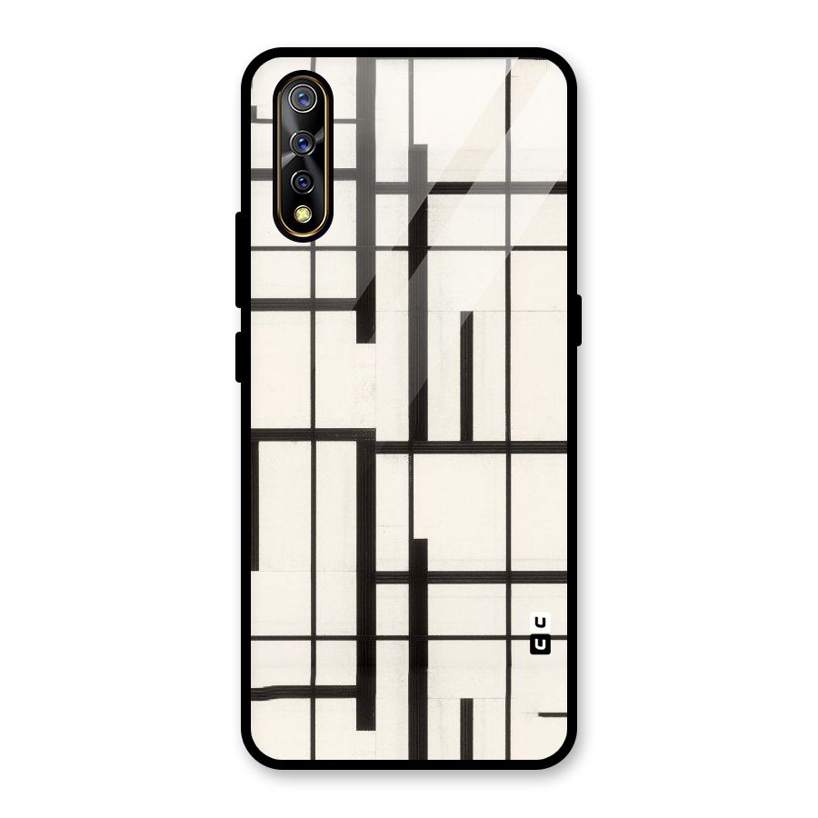 Black Unsymmetry Glass Back Case for Vivo S1