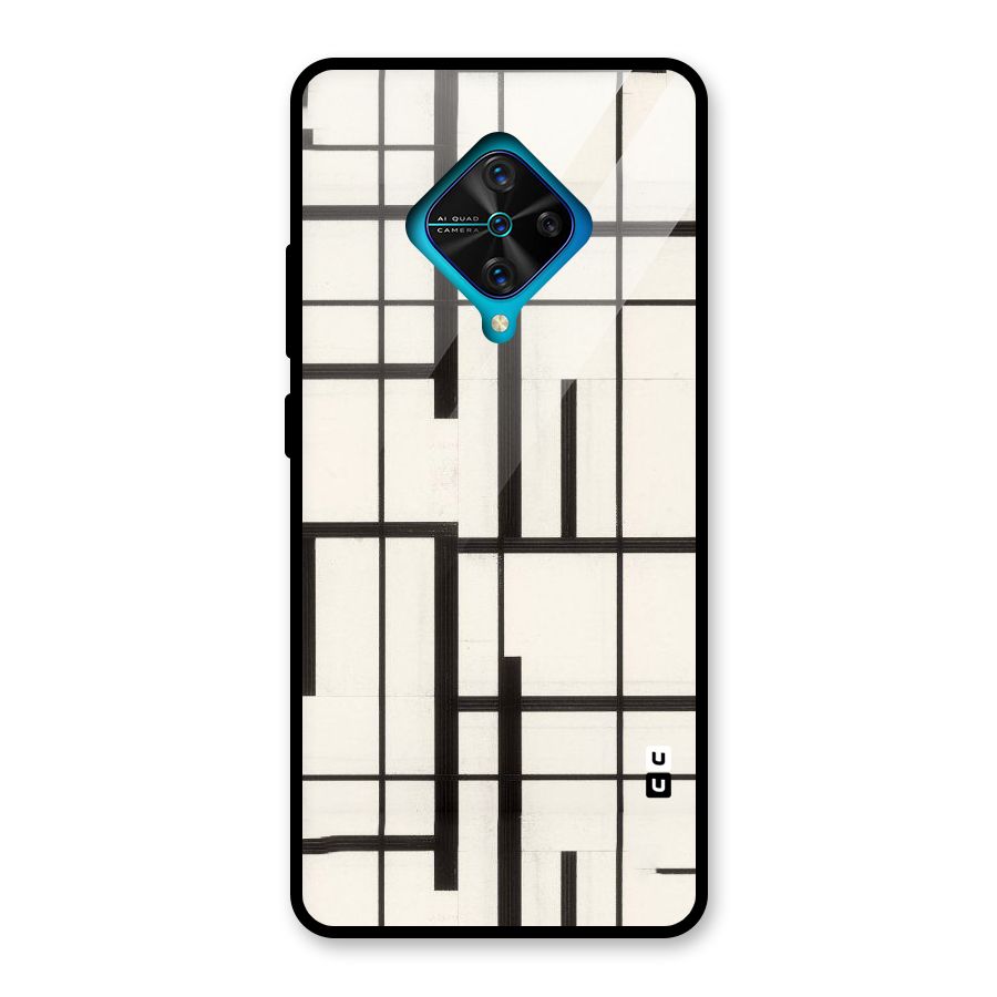 Black Unsymmetry Glass Back Case for Vivo S1 Pro