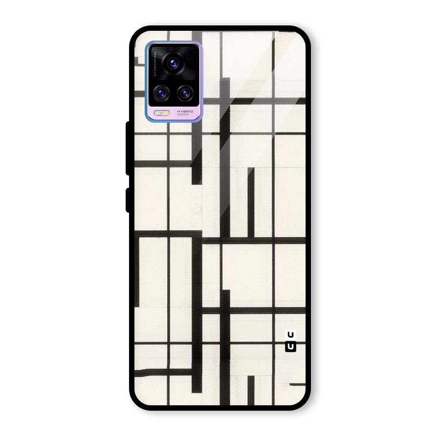Black Unsymmetry Glass Back Case for Vivo V20 Pro