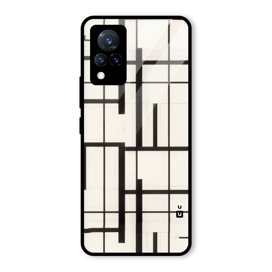Black Unsymmetry Glass Back Case for Vivo V21 5G
