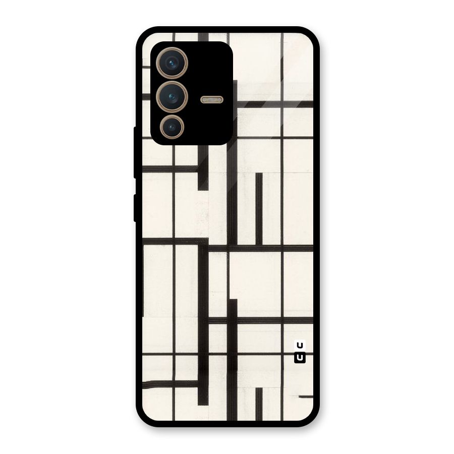 Black Unsymmetry Glass Back Case for Vivo V23 5G
