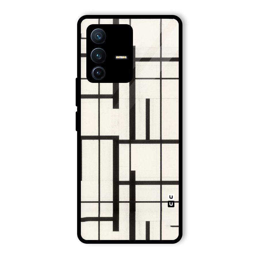 Black Unsymmetry Glass Back Case for Vivo V23 Pro