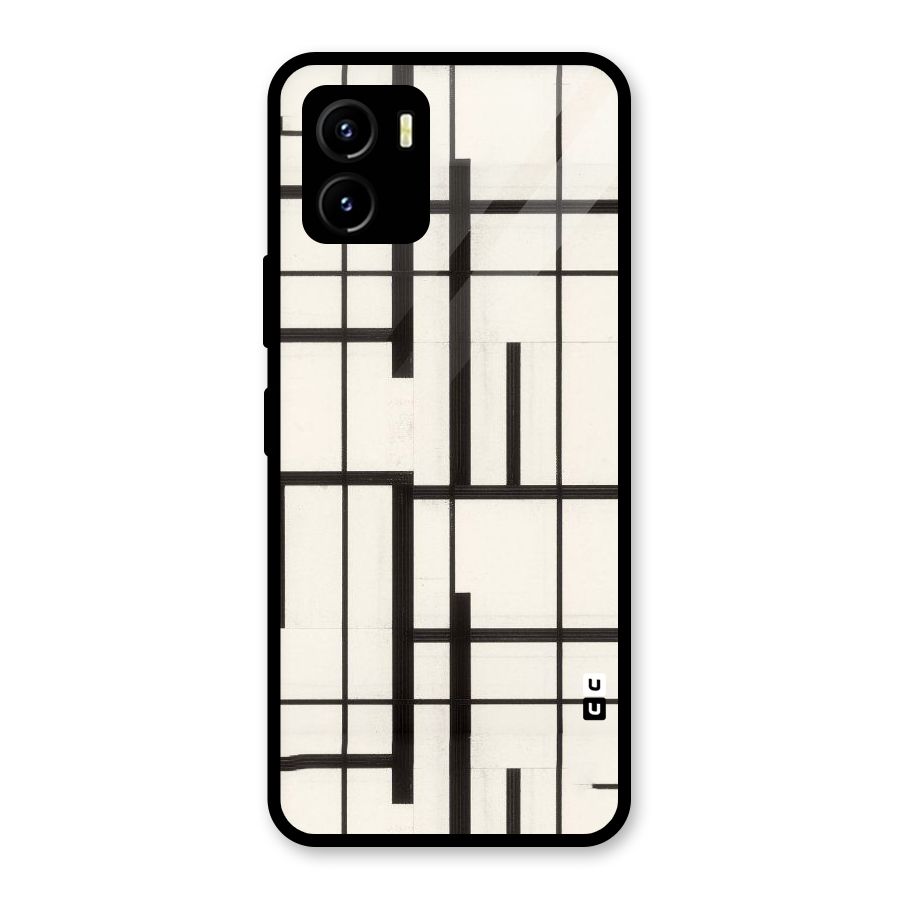 Black Unsymmetry Glass Back Case for Vivo Y15s