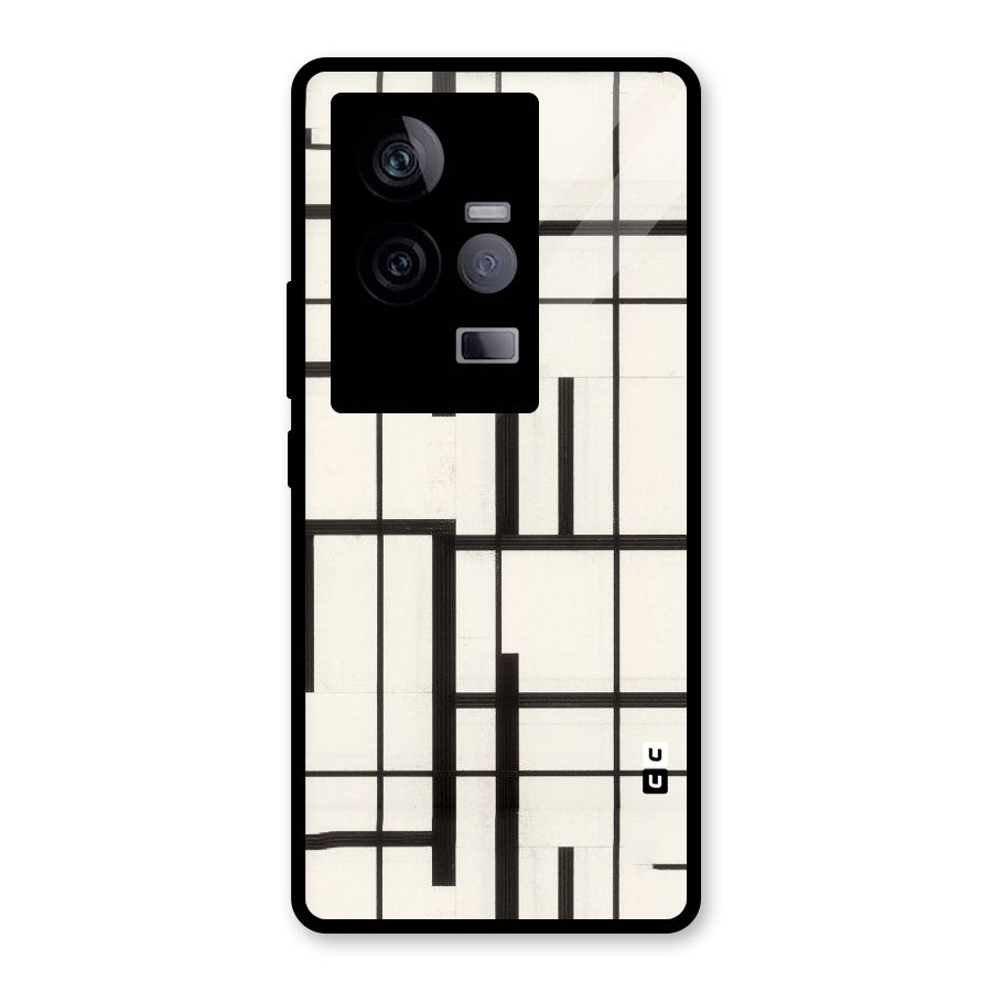 Black Unsymmetry Glass Back Case for Vivo iQOO 11 5G
