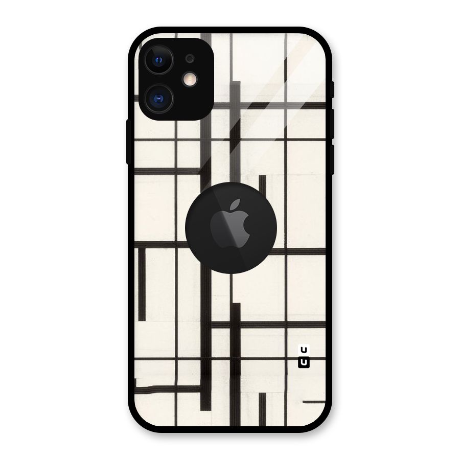 Black Unsymmetry Glass Back Case for iPhone 11 Logo Cut