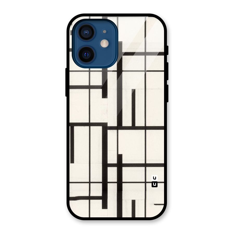Black Unsymmetry Glass Back Case for iPhone 12 Mini