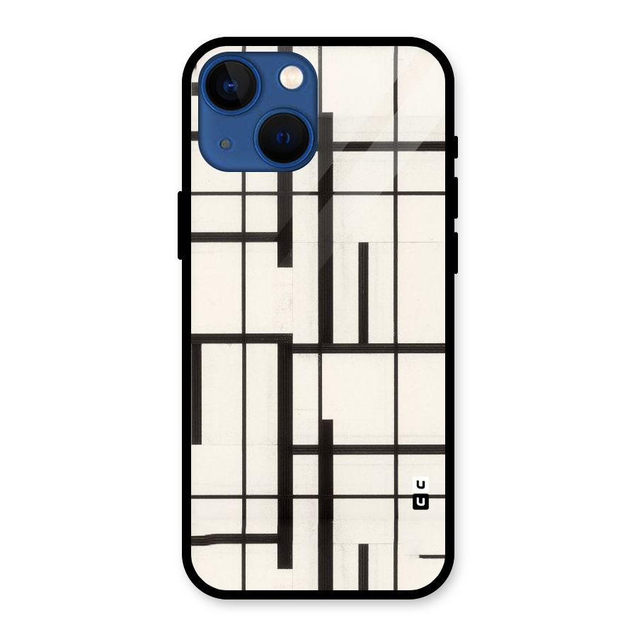 Black Unsymmetry Glass Back Case for iPhone 13 Mini