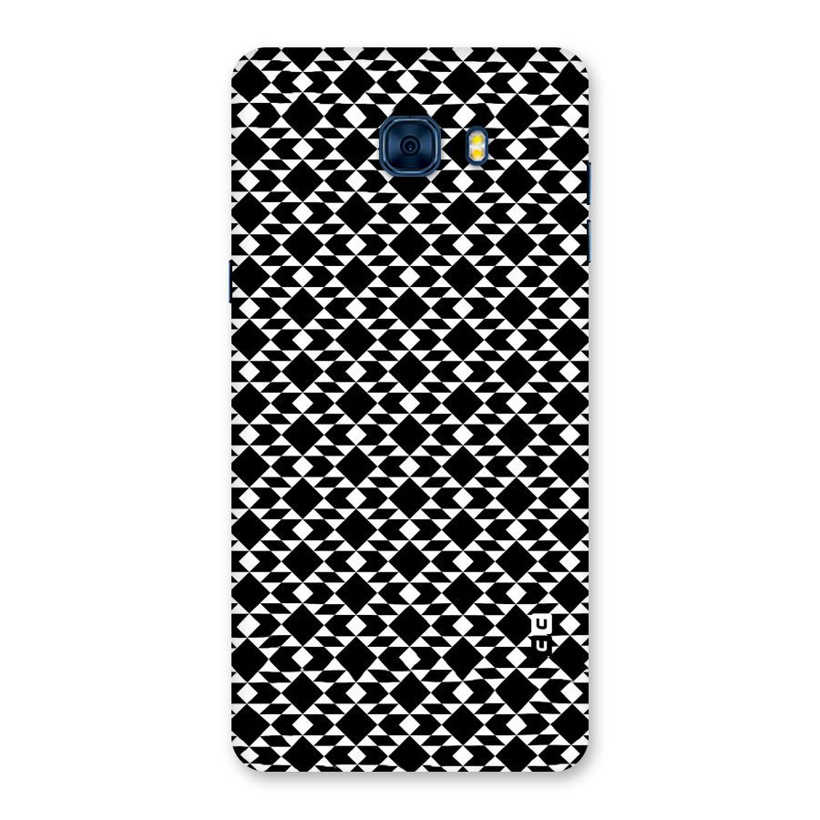 Black White Diamond Abstract Back Case for Galaxy C7 Pro