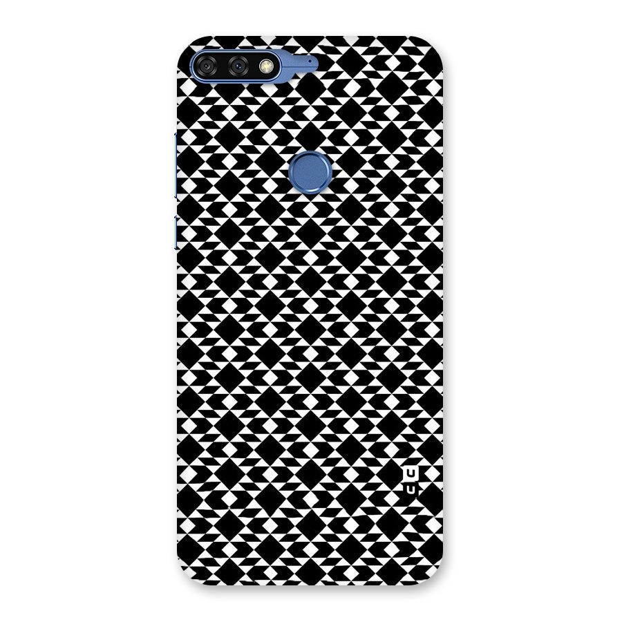 Black White Diamond Abstract Back Case for Honor 7C
