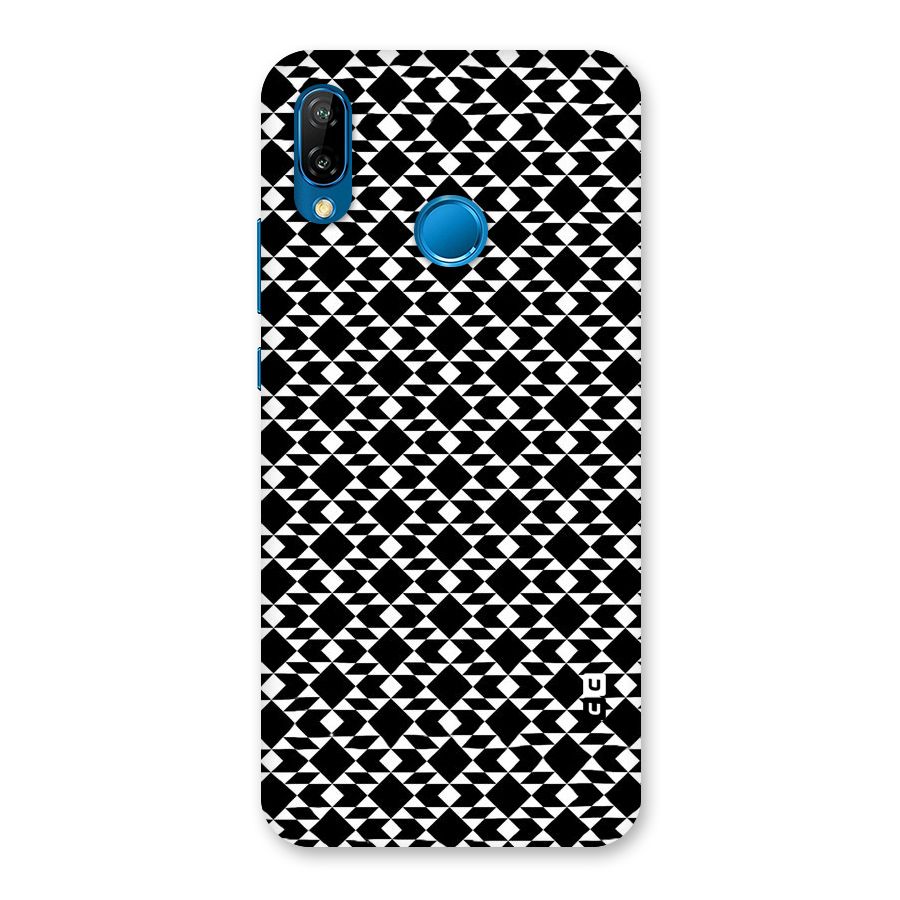 Black White Diamond Abstract Back Case for Huawei P20 Lite