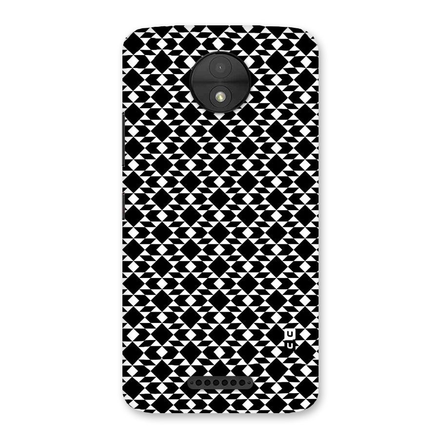 Black White Diamond Abstract Back Case for Moto C