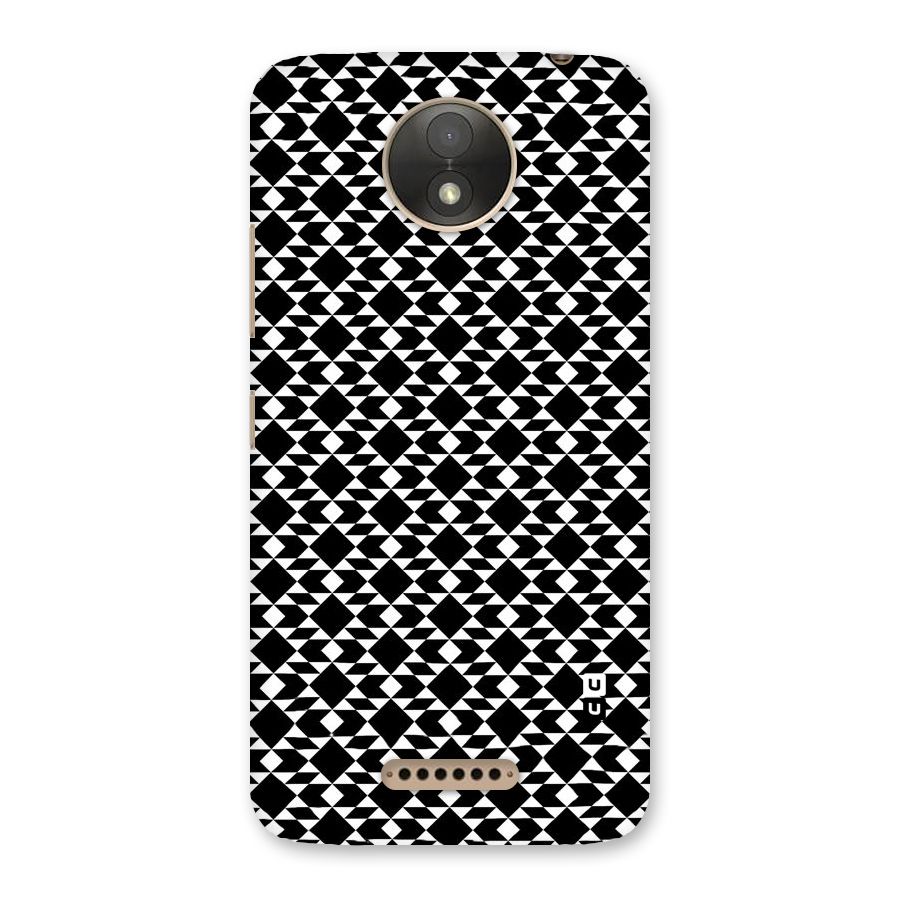 Black White Diamond Abstract Back Case for Moto C Plus