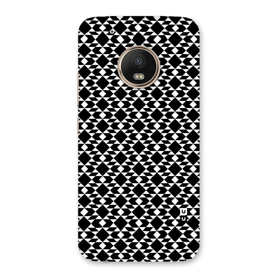 Black White Diamond Abstract Back Case for Moto G5 Plus