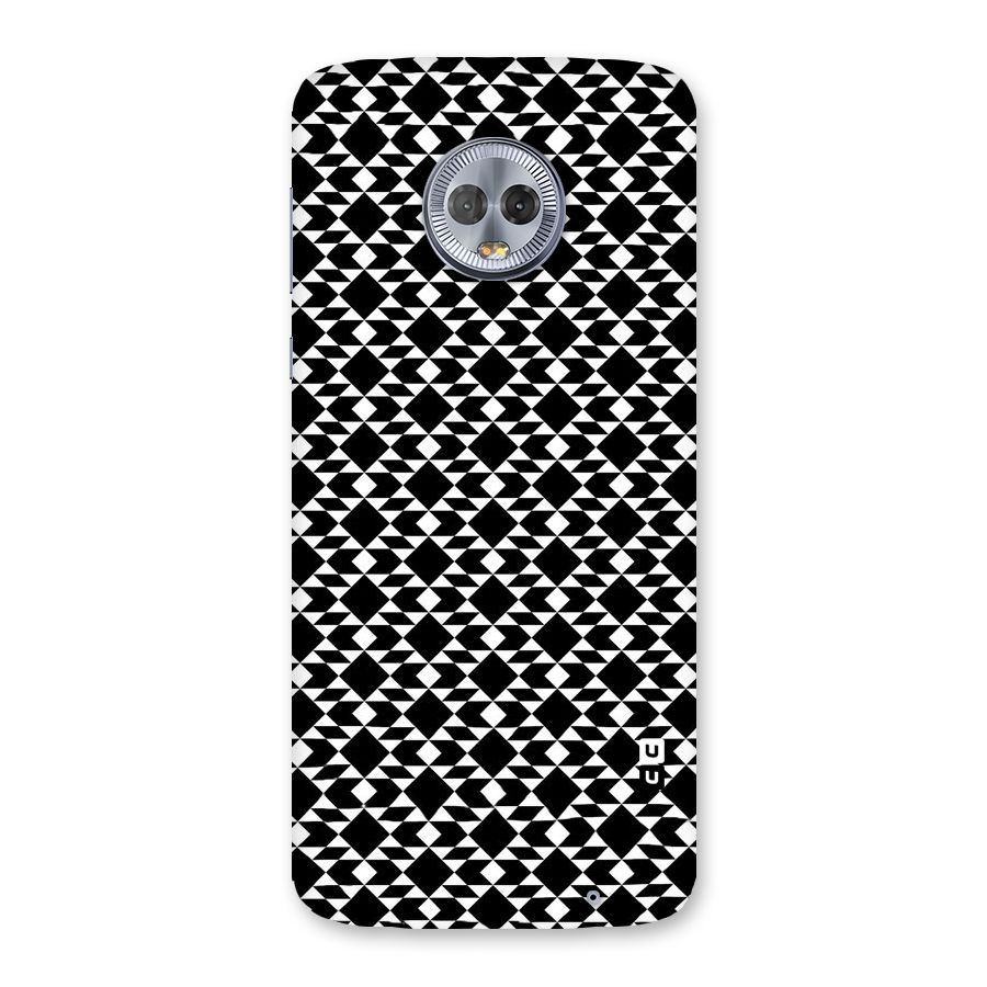 Black White Diamond Abstract Back Case for Moto G6 Plus