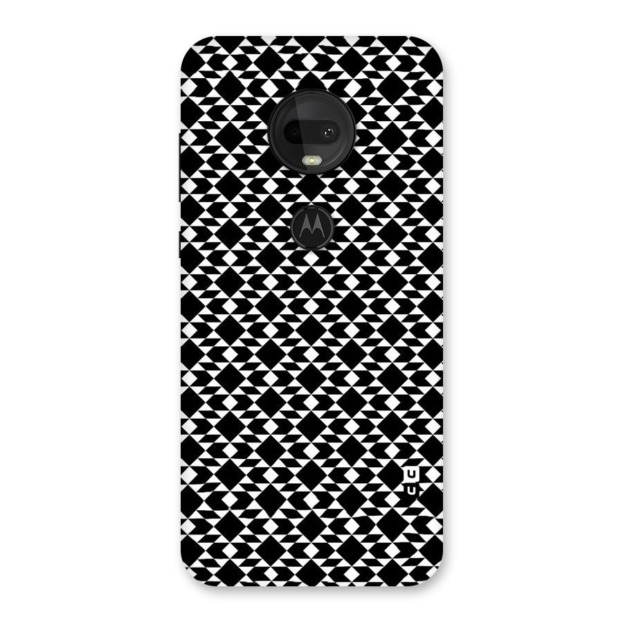 Black White Diamond Abstract Back Case for Moto G7